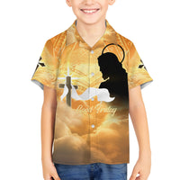 Happy Good Friday Family Matching Tank Maxi Dress and Hawaiian Shirt God Will Bless You LT05 Son's Shirt Gold - Polynesian Pride