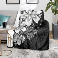 Polynesia Romantic Valentine Blanket Sea Turtle Couple With Black Plumeria