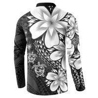Polynesia Romantic Valentine Button Sweatshirt Sea Turtle Couple With Black Plumeria