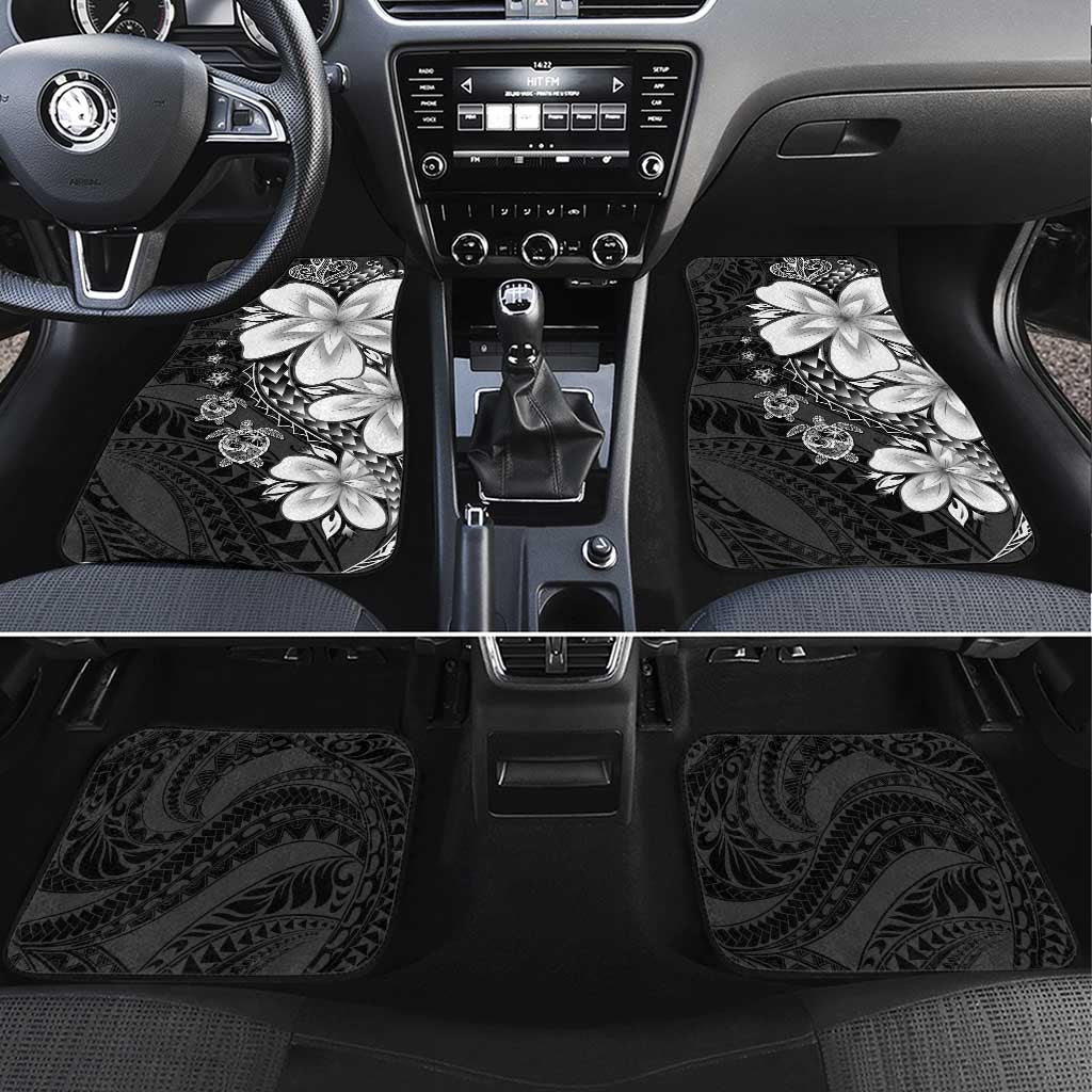 Polynesia Romantic Valentine Car Mats Sea Turtle Couple With Black Plumeria