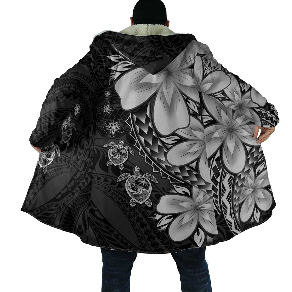 Polynesia Romantic Valentine Cloak Sea Turtle Couple With Black Plumeria