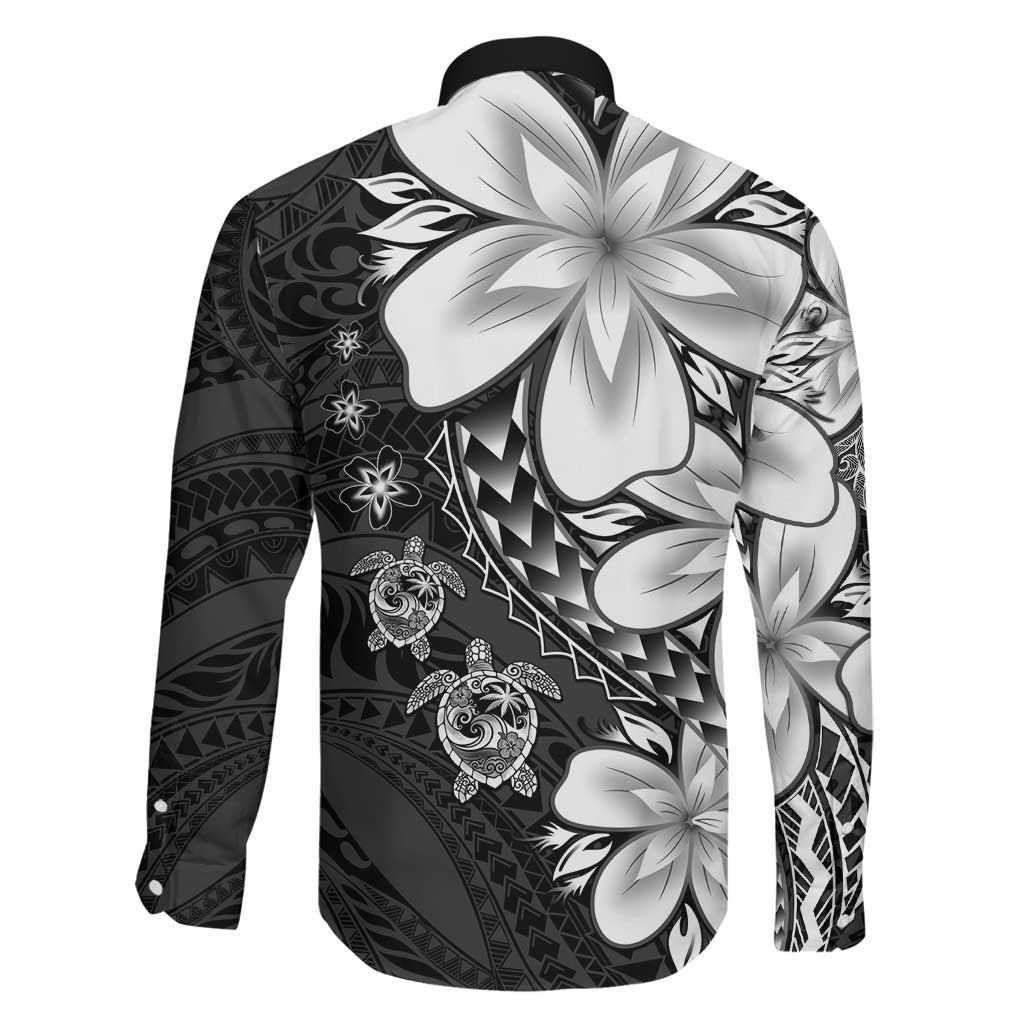 Polynesia Romantic Valentine Family Matching Off Shoulder Short Dress and Hawaiian Shirt Sea Turtle Couple With Black Plumeria LT05 - Polynesian Pride