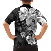 Polynesia Romantic Valentine Family Matching Tank Maxi Dress and Hawaiian Shirt Sea Turtle Couple With Black Plumeria LT05 - Polynesian Pride