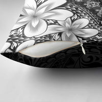 Polynesia Romantic Valentine Pillow Cover Sea Turtle Couple With Black Plumeria