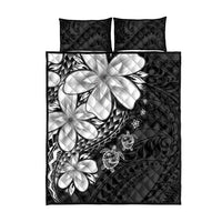 Polynesia Romantic Valentine Quilt Bed Set Sea Turtle Couple With Black Plumeria