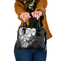 Polynesia Romantic Valentine Shoulder Handbag Sea Turtle Couple With Black Plumeria