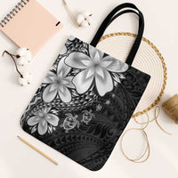 Polynesia Romantic Valentine Tote Bag Sea Turtle Couple With Black Plumeria