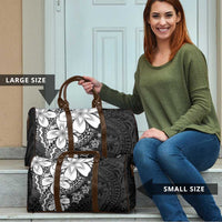 Polynesia Romantic Valentine Travel Bag Sea Turtle Couple With Black Plumeria