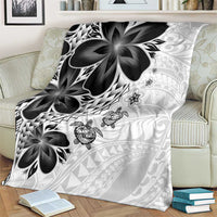 Polynesia Romantic Valentine Blanket Sea Turtle Couple With White Plumeria