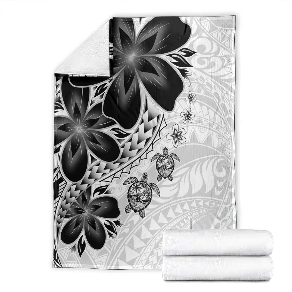 Polynesia Romantic Valentine Blanket Sea Turtle Couple With White Plumeria