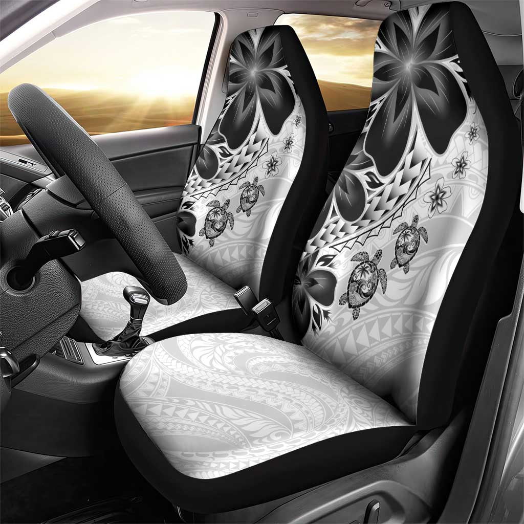 Polynesia Romantic Valentine Car Seat Cover Sea Turtle Couple With White Plumeria