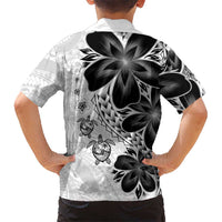 Polynesia Romantic Valentine Family Matching Off The Shoulder Long Sleeve Dress and Hawaiian Shirt Sea Turtle Couple With White Plumeria LT05 - Polynesian Pride