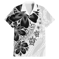 Polynesia Romantic Valentine Family Matching Off The Shoulder Long Sleeve Dress and Hawaiian Shirt Sea Turtle Couple With White Plumeria LT05 Dad's Shirt - Short Sleeve White - Polynesian Pride