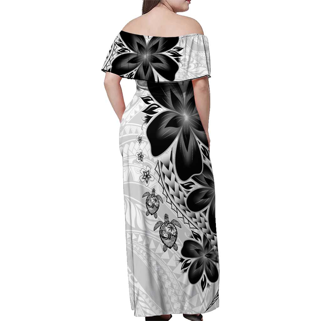 Polynesia Romantic Valentine Family Matching Off Shoulder Maxi Dress and Hawaiian Shirt Sea Turtle Couple With White Plumeria LT05 - Polynesian Pride