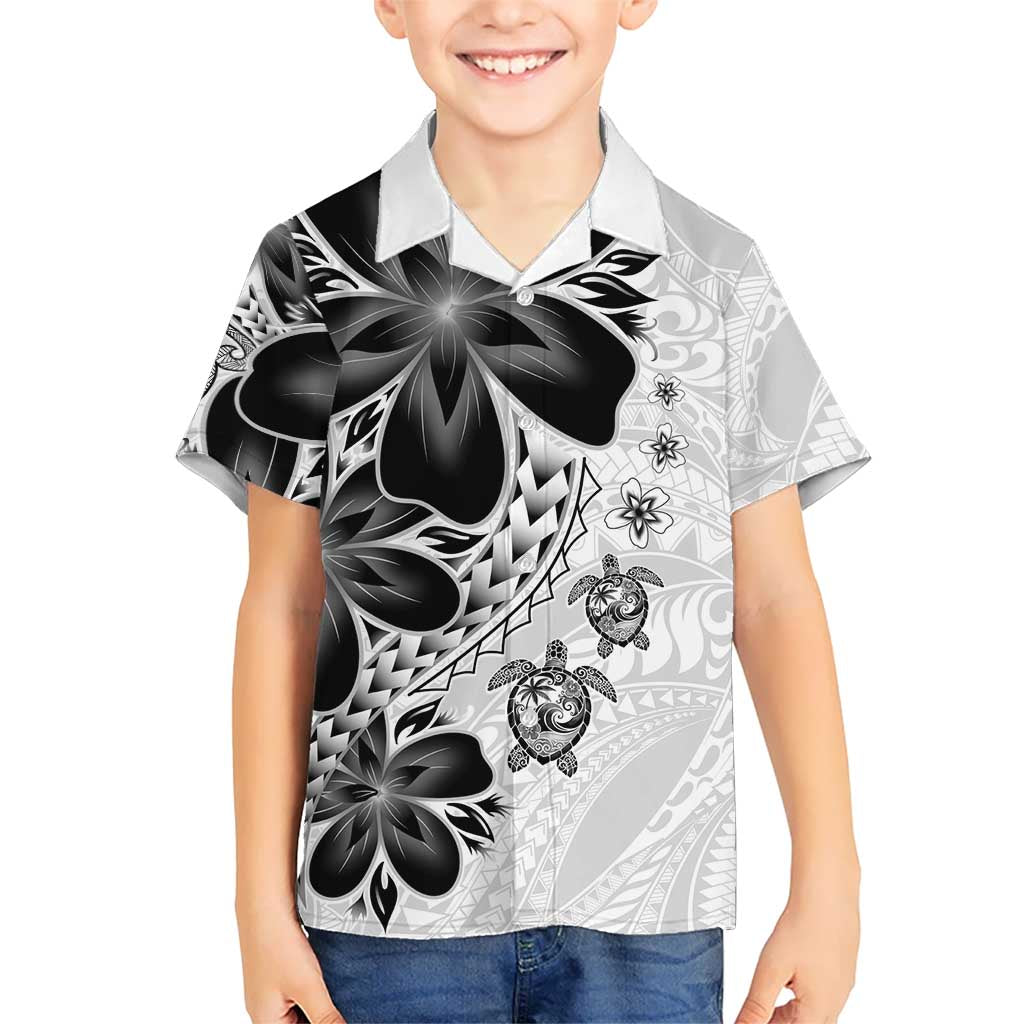 Polynesia Romantic Valentine Family Matching Short Sleeve Bodycon Dress and Hawaiian Shirt Sea Turtle Couple With White Plumeria LT05 Son's Shirt White - Polynesian Pride