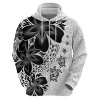 Polynesia Romantic Valentine Hoodie Sea Turtle Couple With White Plumeria
