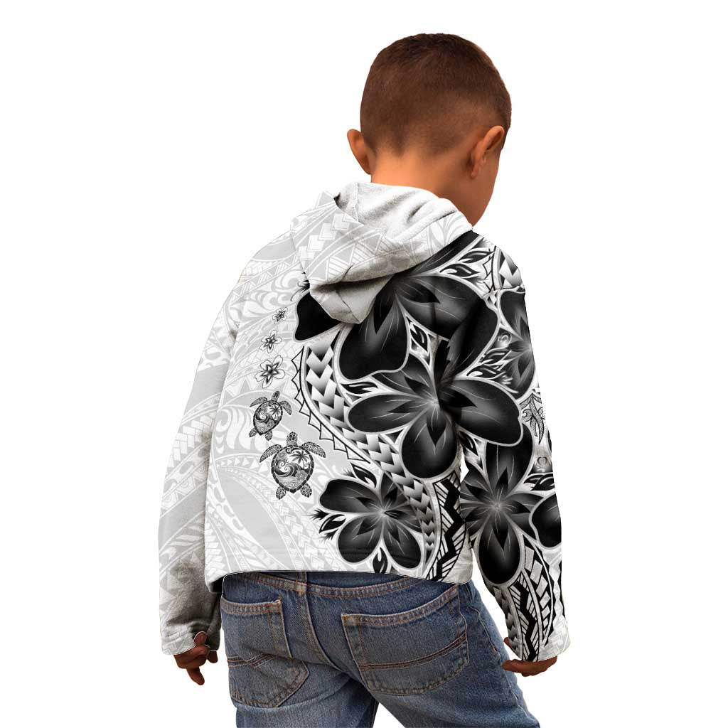 Polynesia Romantic Valentine Kid Hoodie Sea Turtle Couple With White Plumeria