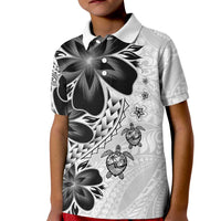 Polynesia Romantic Valentine Kid Polo Shirt Sea Turtle Couple With White Plumeria LT05 Kid White - Polynesian Pride