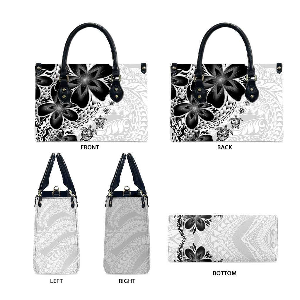 Polynesia Romantic Valentine Leather Bag Sea Turtle Couple With White Plumeria