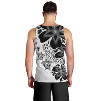 Polynesia Romantic Valentine Men Tank Top Sea Turtle Couple With White Plumeria