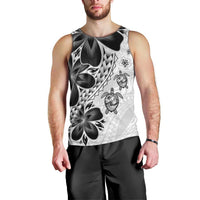 Polynesia Romantic Valentine Men Tank Top Sea Turtle Couple With White Plumeria