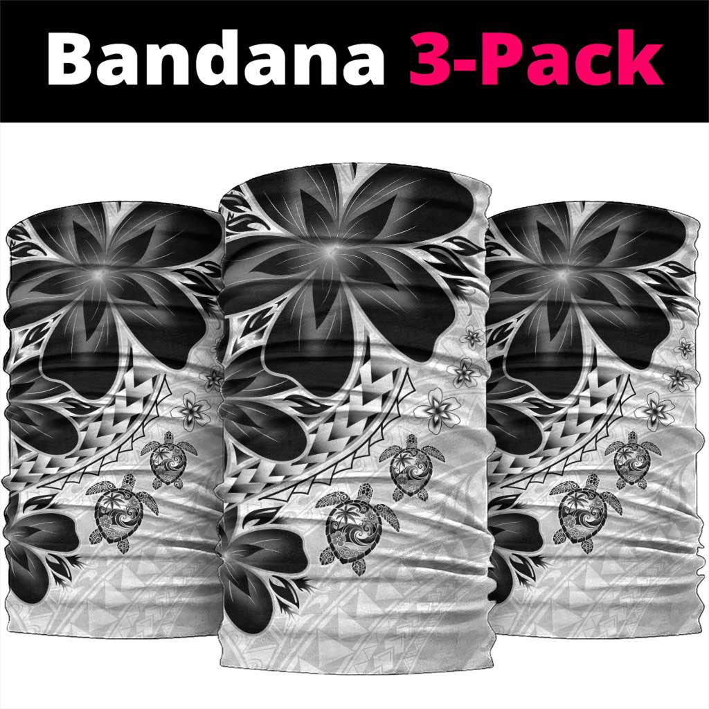 Polynesia Romantic Valentine Neck Gaiter Sea Turtle Couple With White Plumeria