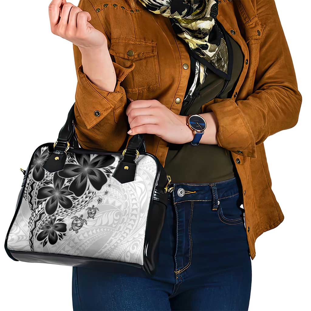 Polynesia Romantic Valentine Shoulder Handbag Sea Turtle Couple With White Plumeria