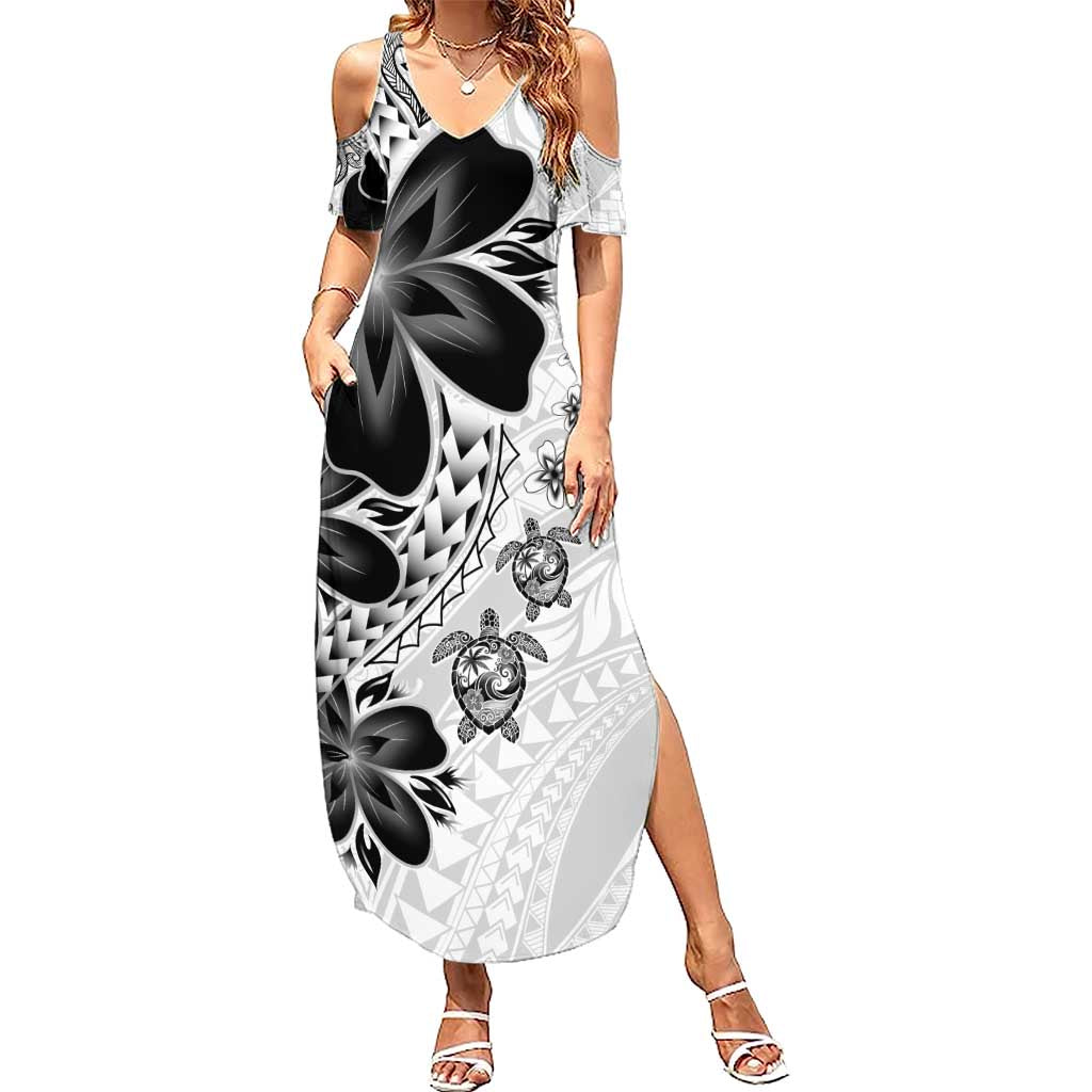 Polynesia Romantic Valentine Summer Maxi Dress Sea Turtle Couple With White Plumeria