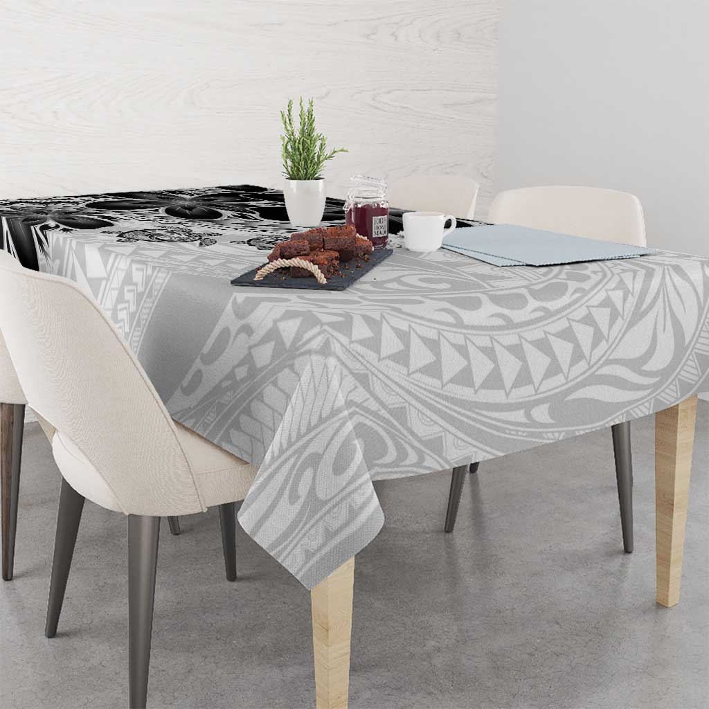 Polynesia Romantic Valentine Tablecloth Sea Turtle Couple With White Plumeria