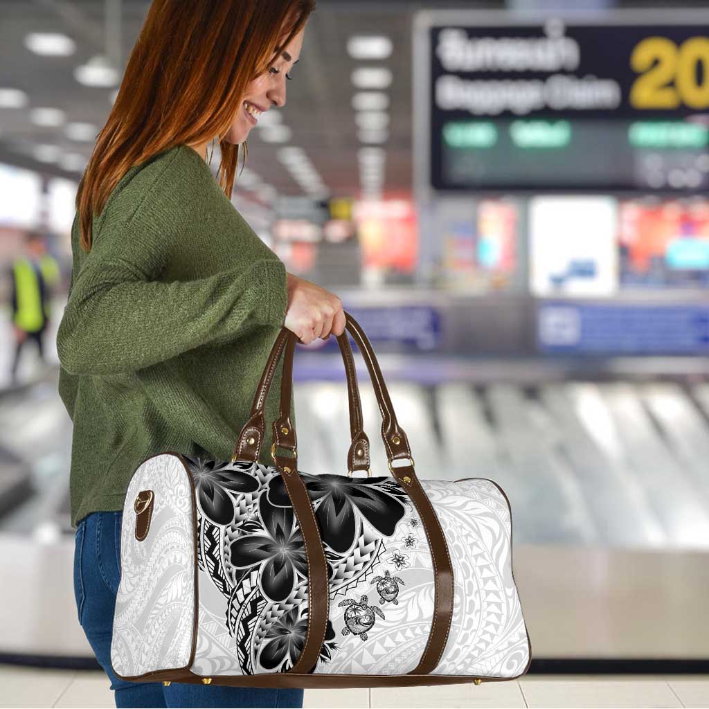 Polynesia Romantic Valentine Travel Bag Sea Turtle Couple With White Plumeria