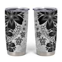 Polynesia Romantic Valentine Tumbler Cup Sea Turtle Couple With White Plumeria