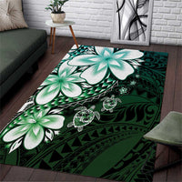 Polynesia Romantic Valentine Area Rug Sea Turtle Couple With Aqua Gradient Plumeria