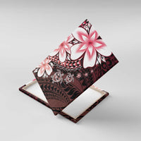 Polynesia Romantic Valentine Canvas Wall Art Sea Turtle Couple With Red Gradient Plumeria