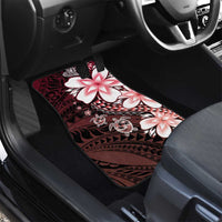 Polynesia Romantic Valentine Car Mats Sea Turtle Couple With Red Gradient Plumeria