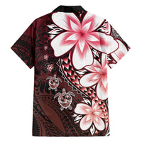 Polynesia Romantic Valentine Family Matching Summer Maxi Dress and Hawaiian Shirt Sea Turtle Couple With Red Gradient Plumeria