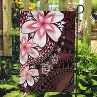 Polynesia Romantic Valentine Garden Flag Sea Turtle Couple With Red Gradient Plumeria