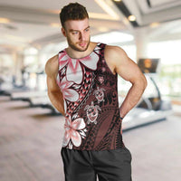 Polynesia Romantic Valentine Men Tank Top Sea Turtle Couple With Red Gradient Plumeria