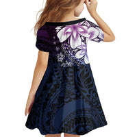 Polynesia Romantic Valentine Family Matching Off Shoulder Maxi Dress and Hawaiian Shirt Sea Turtle Couple With Purple Gradient Plumeria LT05 - Polynesian Pride