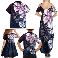 Polynesia Romantic Valentine Family Matching Summer Maxi Dress and Hawaiian Shirt Sea Turtle Couple With Purple Gradient Plumeria LT05 - Polynesian Pride