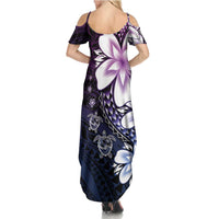 Polynesia Romantic Valentine Family Matching Summer Maxi Dress and Hawaiian Shirt Sea Turtle Couple With Purple Gradient Plumeria LT05 - Polynesian Pride