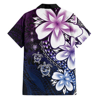 Polynesia Romantic Valentine Hawaiian Shirt Sea Turtle Couple With Purple Gradient Plumeria