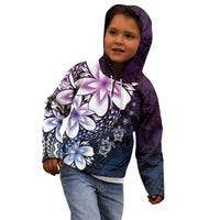 Polynesia Romantic Valentine Kid Hoodie Sea Turtle Couple With Purple Gradient Plumeria LT05 - Polynesian Pride