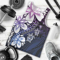 Polynesia Romantic Valentine Men Tank Top Sea Turtle Couple With Purple Gradient Plumeria