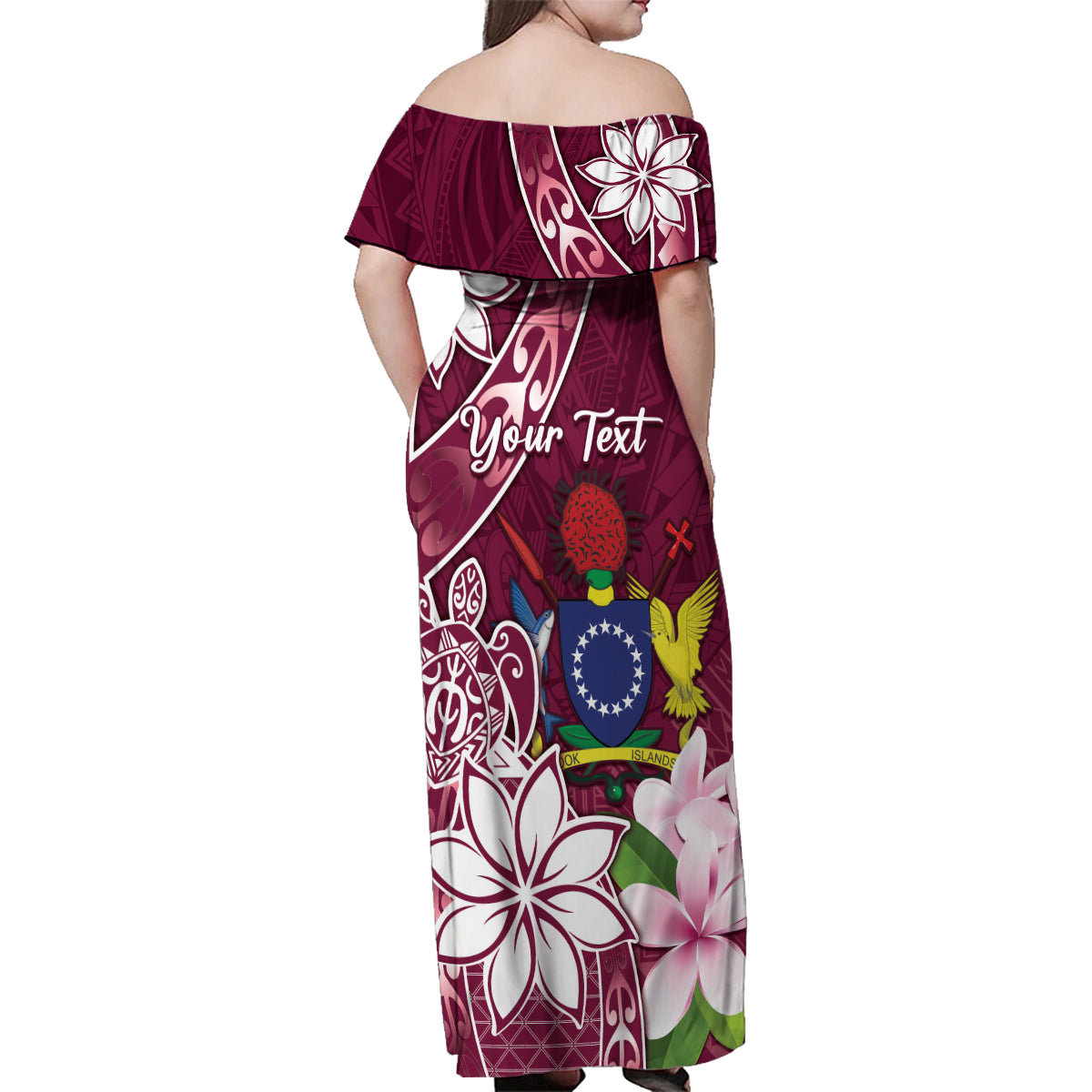 Personalised Cook Island Mangaia Gospel Day Family Matching Off Shoulder Maxi Dress and Hawaiian Shirt Floral Tribal Pattern LT05 - Polynesian Pride