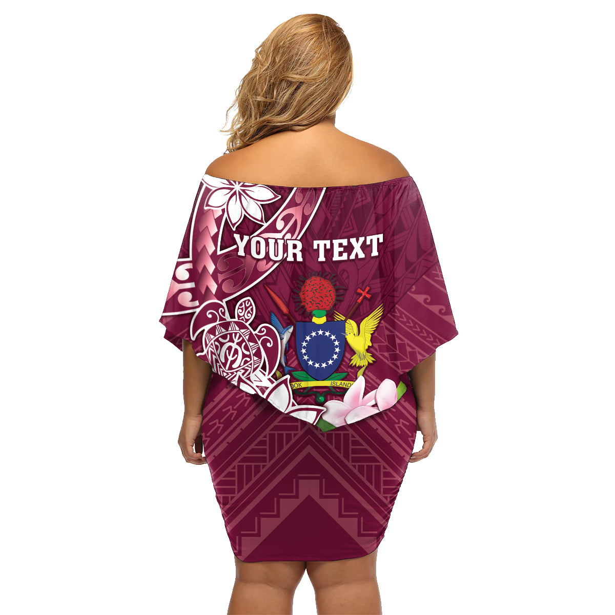 Personalised Cook Island Mangaia Gospel Day Family Matching Off Shoulder Short Dress and Hawaiian Shirt Floral Tribal Pattern LT05 - Polynesian Pride