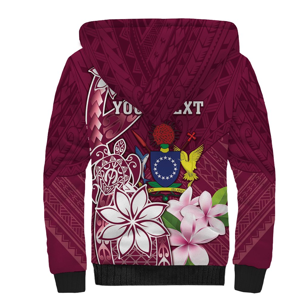 Personalised Cook Island Mangaia Gospel Day Sherpa Hoodie Floral Tribal Pattern