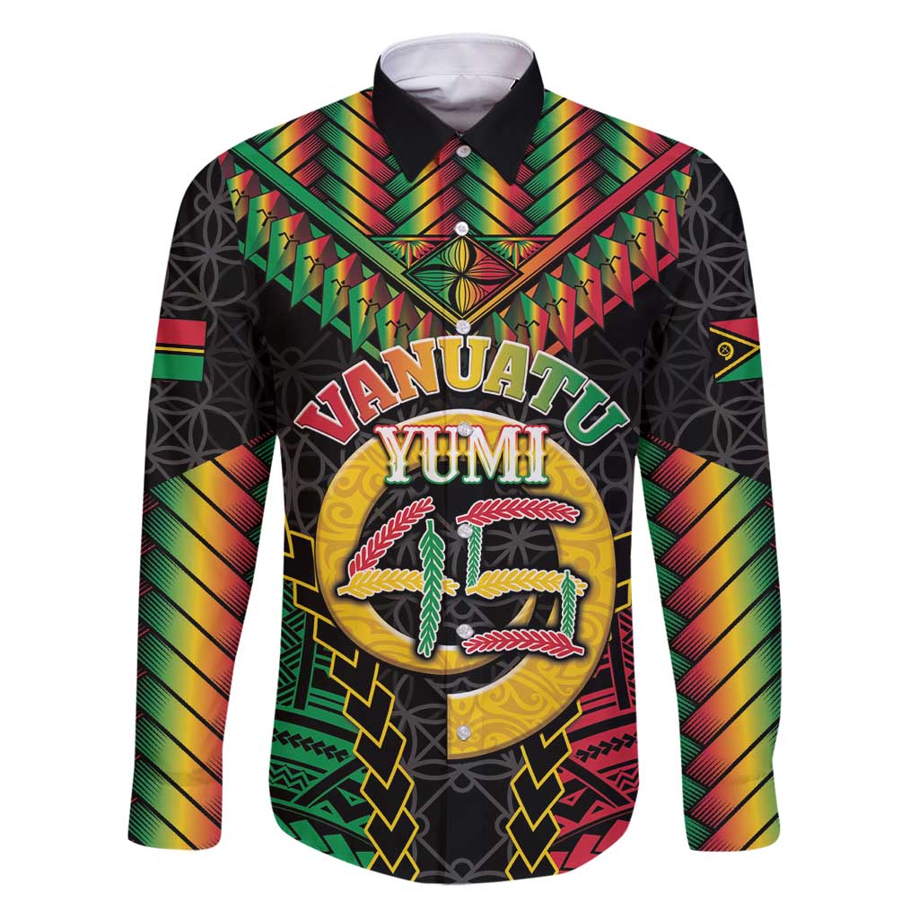 Vanuatu 45th Anniversary Independence Day Family Matching Puletasi and Hawaiian Shirt Melanesian Warrior With Sand Drawing Pattern LT05