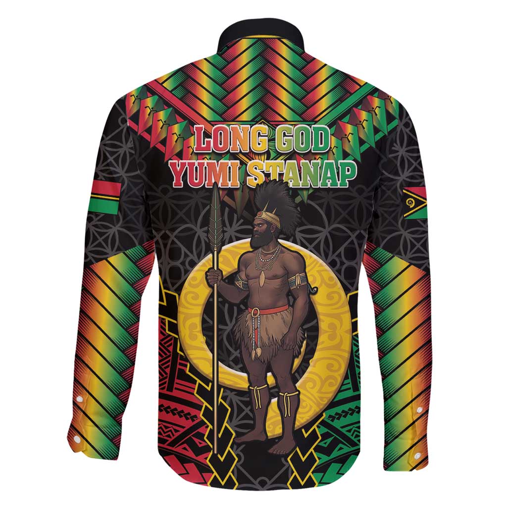 Vanuatu 45th Anniversary Independence Day Family Matching Short Sleeve Bodycon Dress and Hawaiian Shirt Melanesian Warrior With Sand Drawing Pattern LT05 - Polynesian Pride