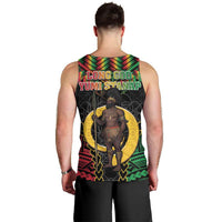 Vanuatu 45th Anniversary Independence Day Men Tank Top Melanesian Warrior With Sand Drawing Pattern LT05