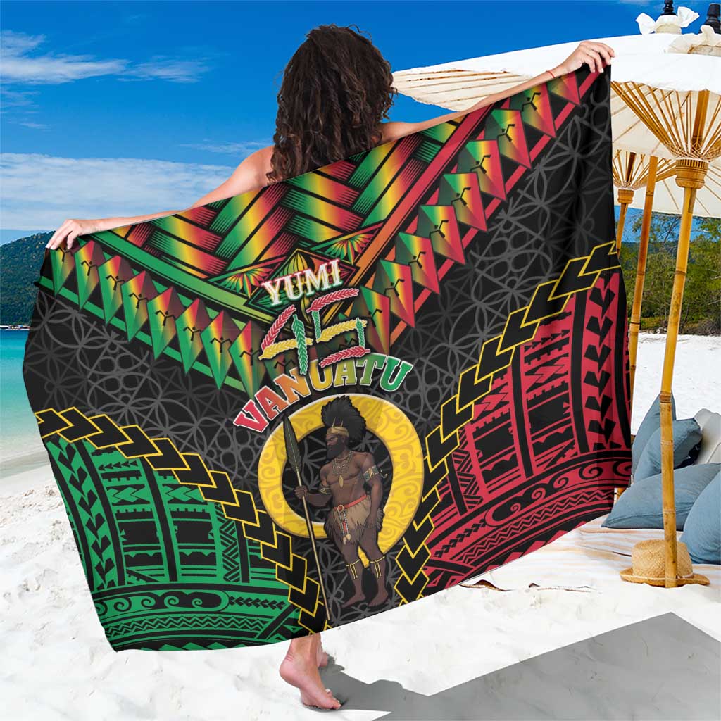 Vanuatu 45th Anniversary Independence Day Sarong Melanesian Warrior With Sand Drawing Pattern LT05